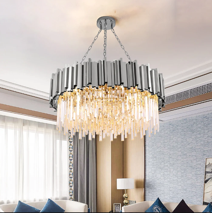 Полилей от кристал GLORY SILVER 60CM с верига