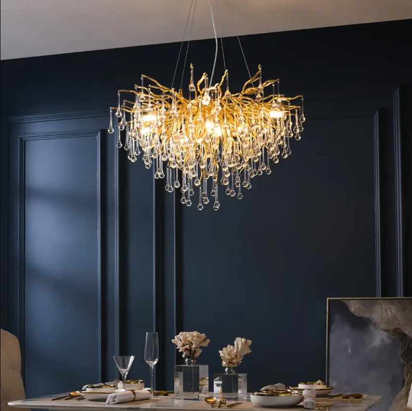 Candelabru Cristal Luxury Golden Tears 60Cm Chandeliers Crystal