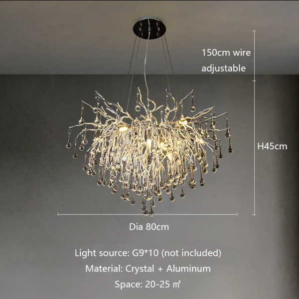 Полилей кристал LUXURY Silver Tears 80CM