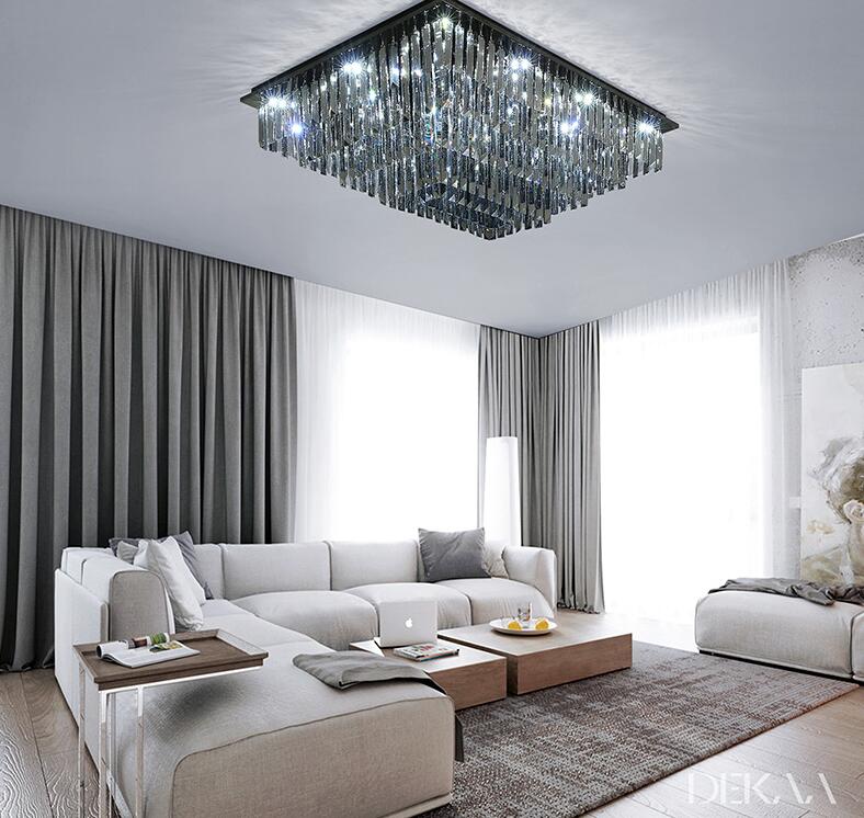 Плафонен полилей Cristal Dark Square Luxury