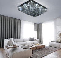 Плафонен полилей Cristal Dark Square Luxury