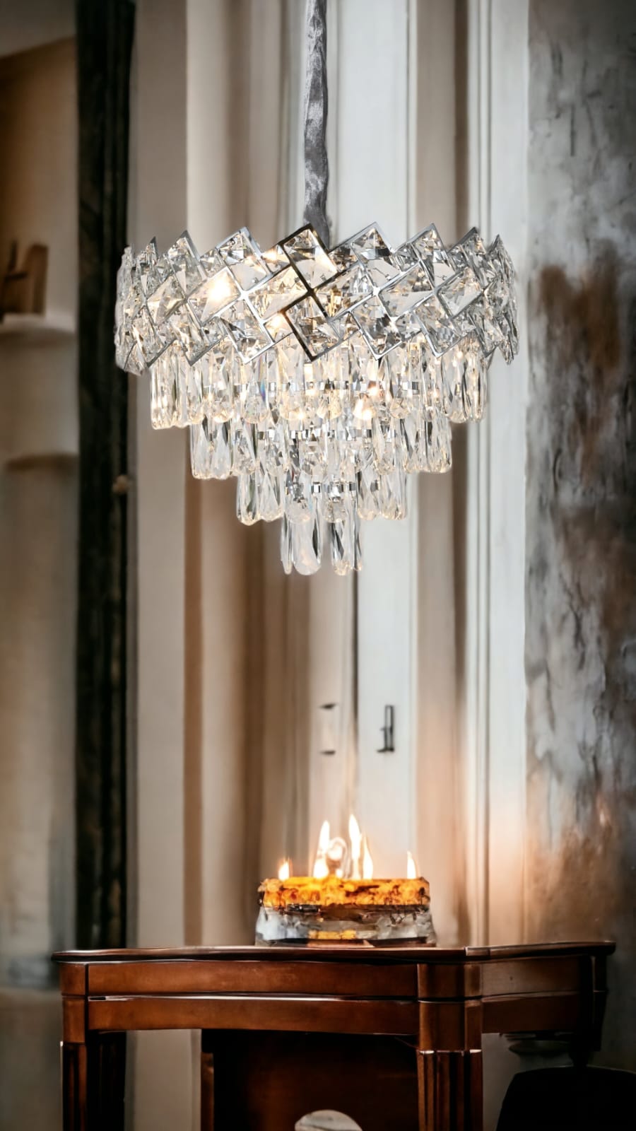 Полилей от кристал Malli Silver 30-40cm