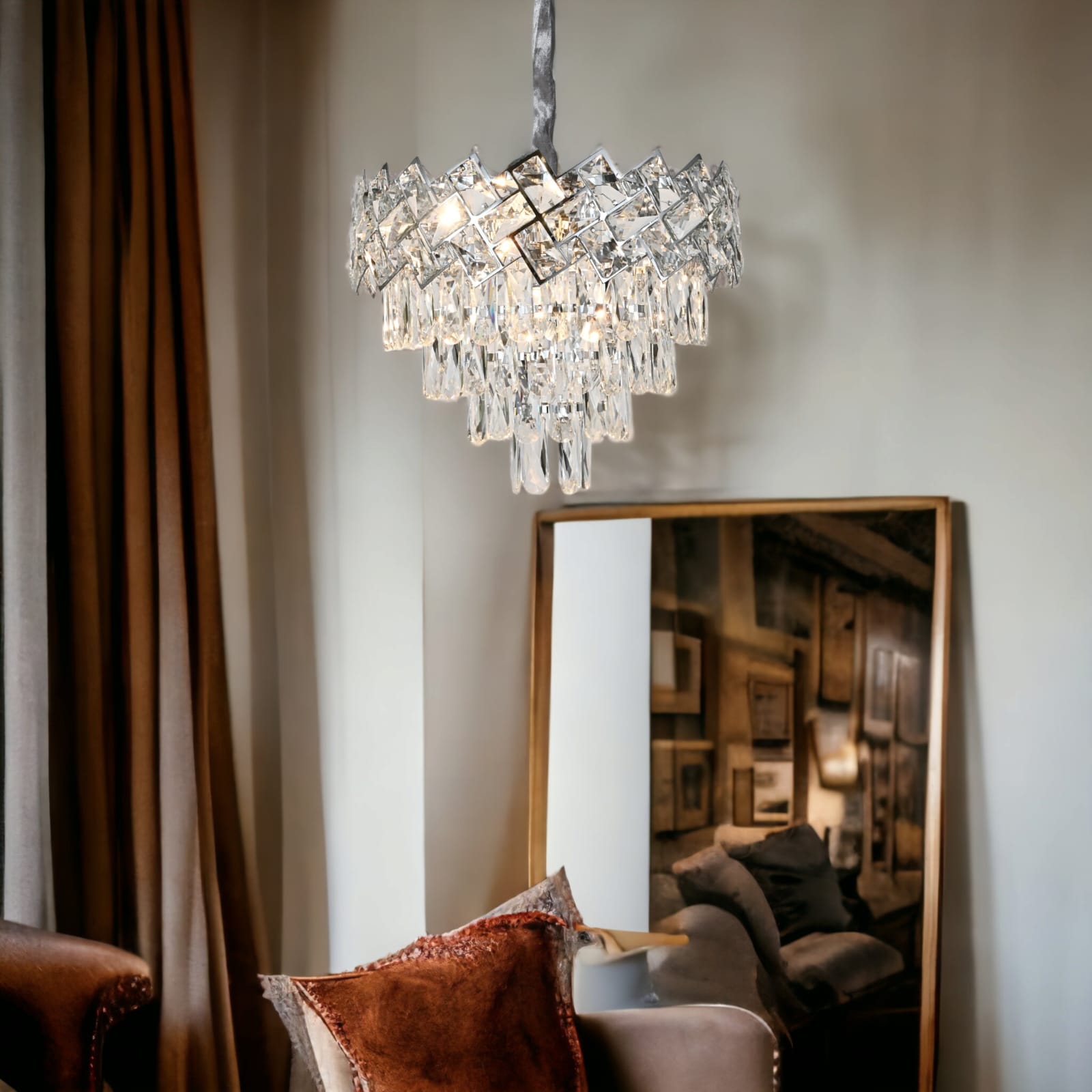 Полилей от кристал Malli Silver 30-40cm