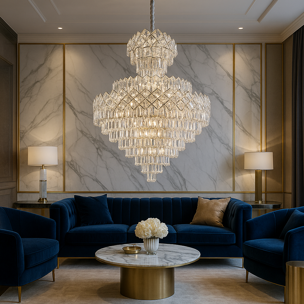 Полилей от кристал Malli Silver Grande Luxury 80x110CM