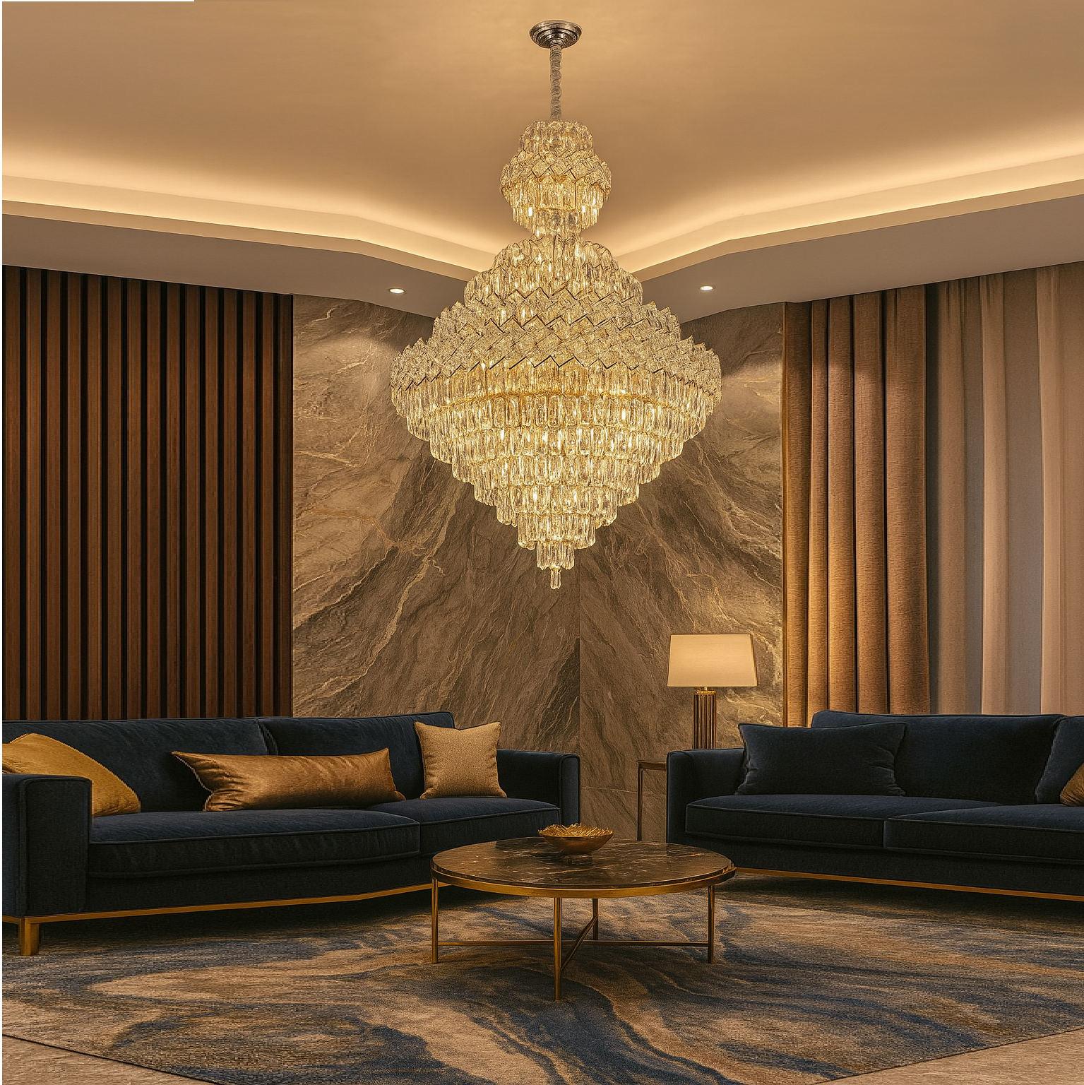 Полилей от кристал Malli Silver Grande Luxury 80x110CM