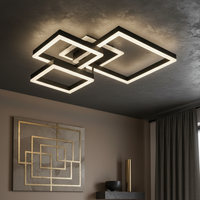 Осветително тяло LED KENO 3 SQUARES Black еквивалент 400W с дистанционно