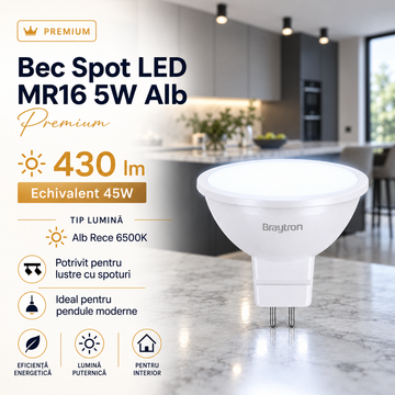 LED крушка GU5.3 MR16 5W 430lm 6500K