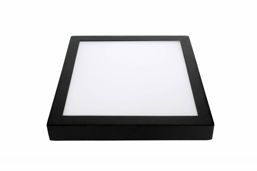 LED спот 24W квадратен черен / 283x283mm / повърхностен