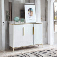 Скрин Luxury Line Simplicity бял с плот от мрамор