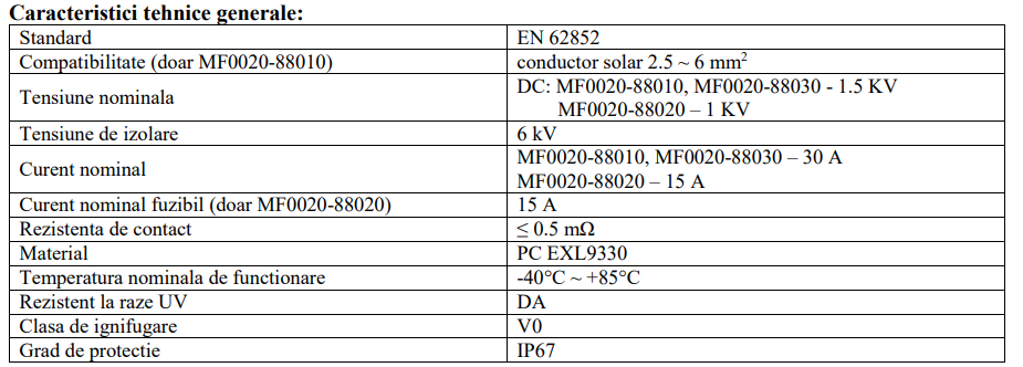 КОМПЛЕКТ конектор сплитер MC4 мъжки-женски 1500V/30A DC