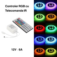 RGB контролер 6A 12V дистанционно 44 бутона IR