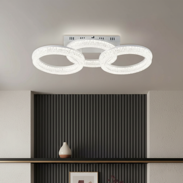 Осветително тяло LED MATEO 3 Circle White еквивалент 600W с дистанционно