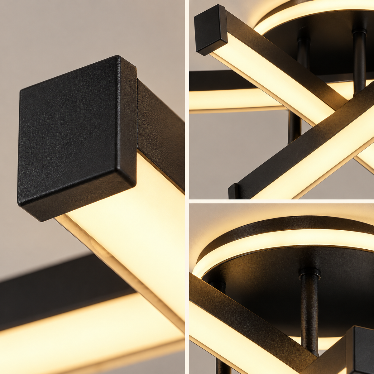 LED аплик LINNES CIRCLE 52W BLACK Еквивалент 300W