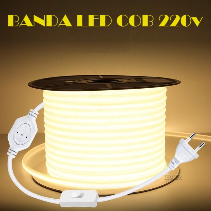 Ролка LED лента COB 220V за външна употреба IP65 - 100M