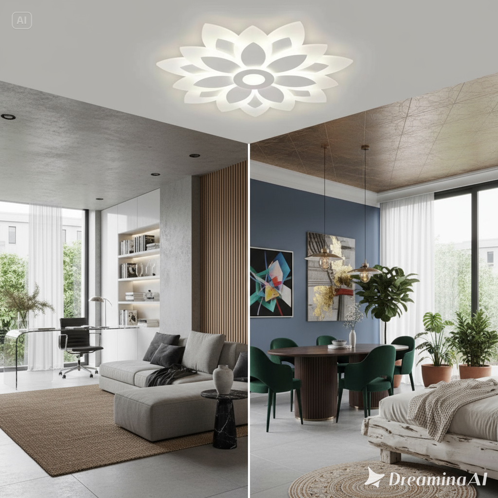 Lustra LED Aplicata Brilux White Echivalent 550W Telecomanda Lighting Fixtures