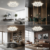Lustra LED Aplicata Brilux White Echivalent 550W Telecomanda Lighting Fixtures