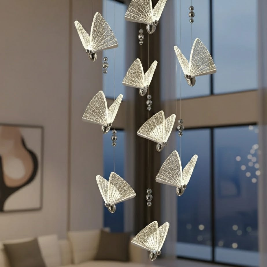 LED осветително тяло Luxury 9 Silver Butterflies