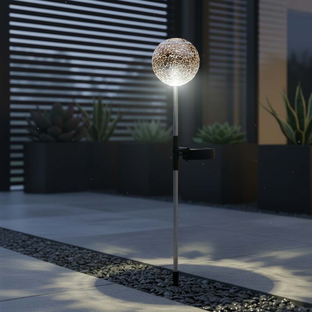 Соларна LED лампа ORACLE, 59 cm, Хром