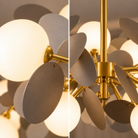 Осветително тяло висящо SELVA Gold & Grey матов абажур