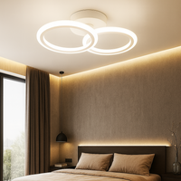 LED осветително тяло 1+1 Circle Design бяло еквивалент 300W с дистанционно