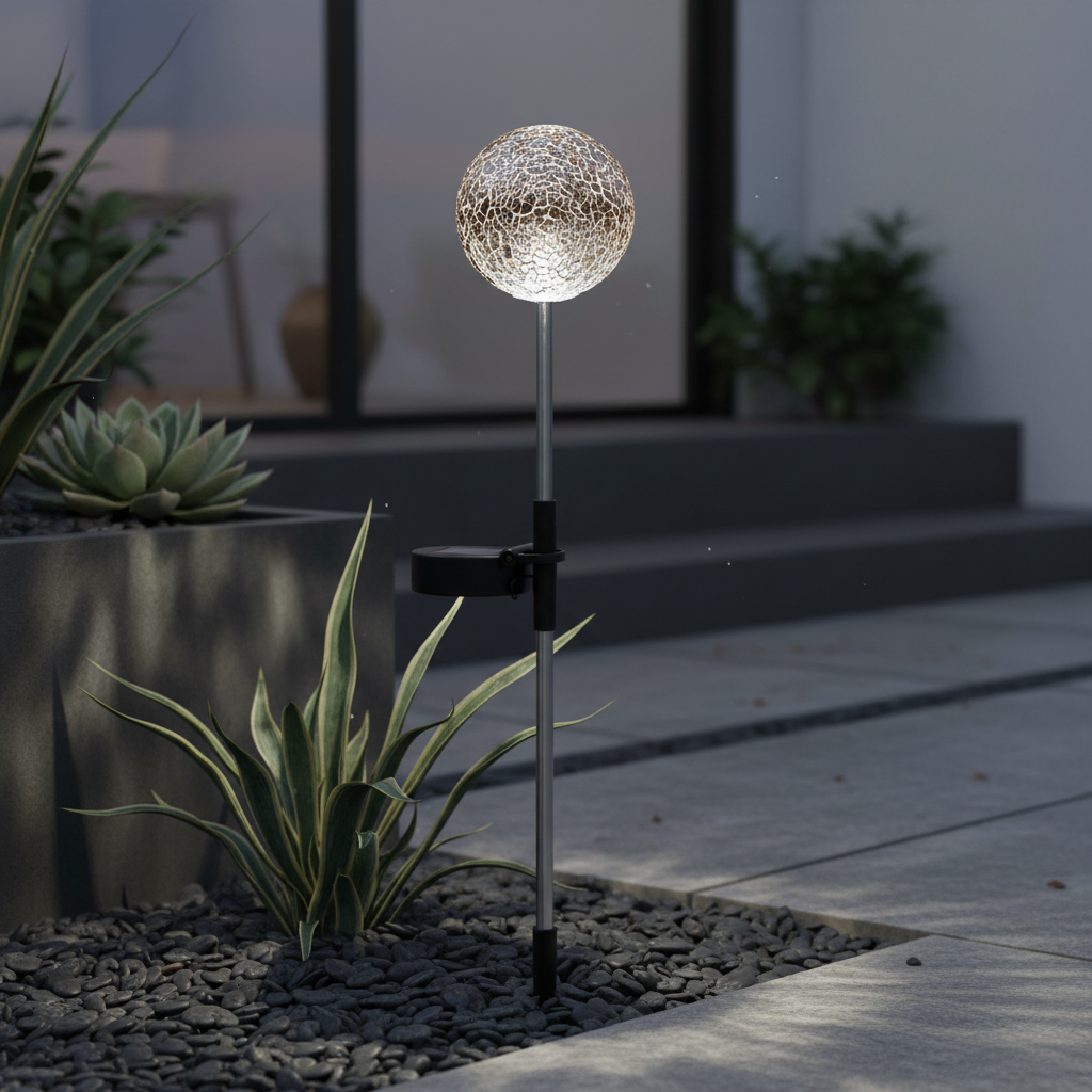 Соларна LED лампа ORACLE, 59 cm, Хром