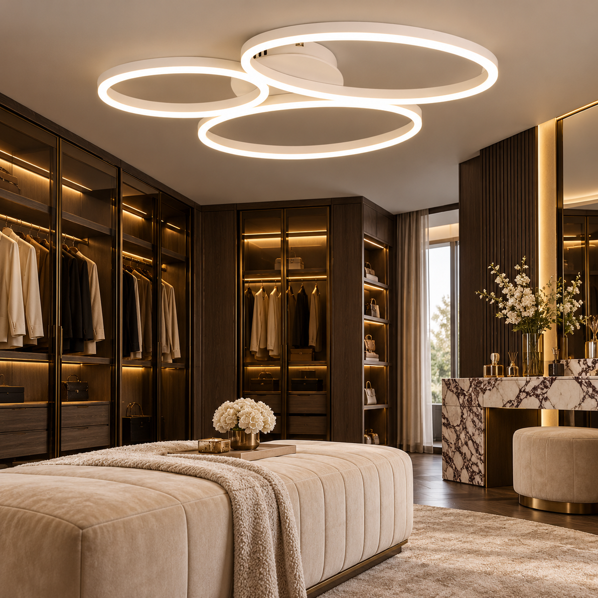 LED осветително тяло за таван DIVI White, еквивалент 430W, с дистанционно