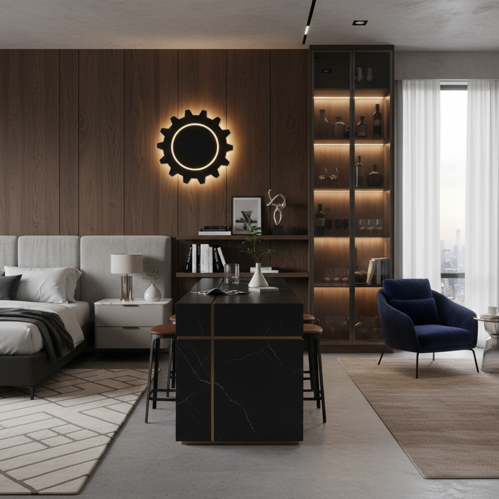 LED аплик 8W RUVIN Black еквивалент 80W