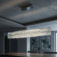 Окачено LED осветително тяло ALESSO линеен кристал Silver еквивалент 400W