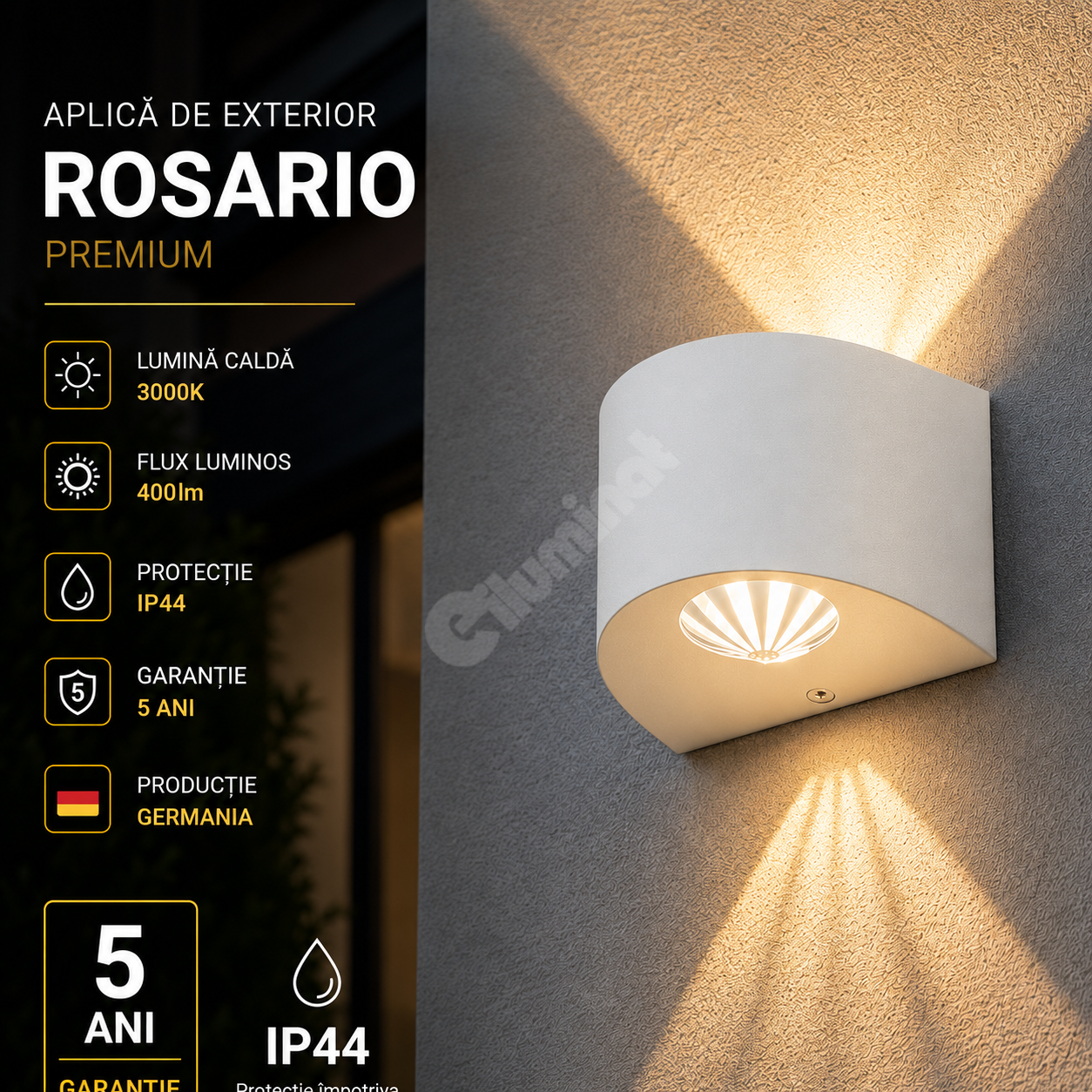 Външен аплик ROSARIO бял