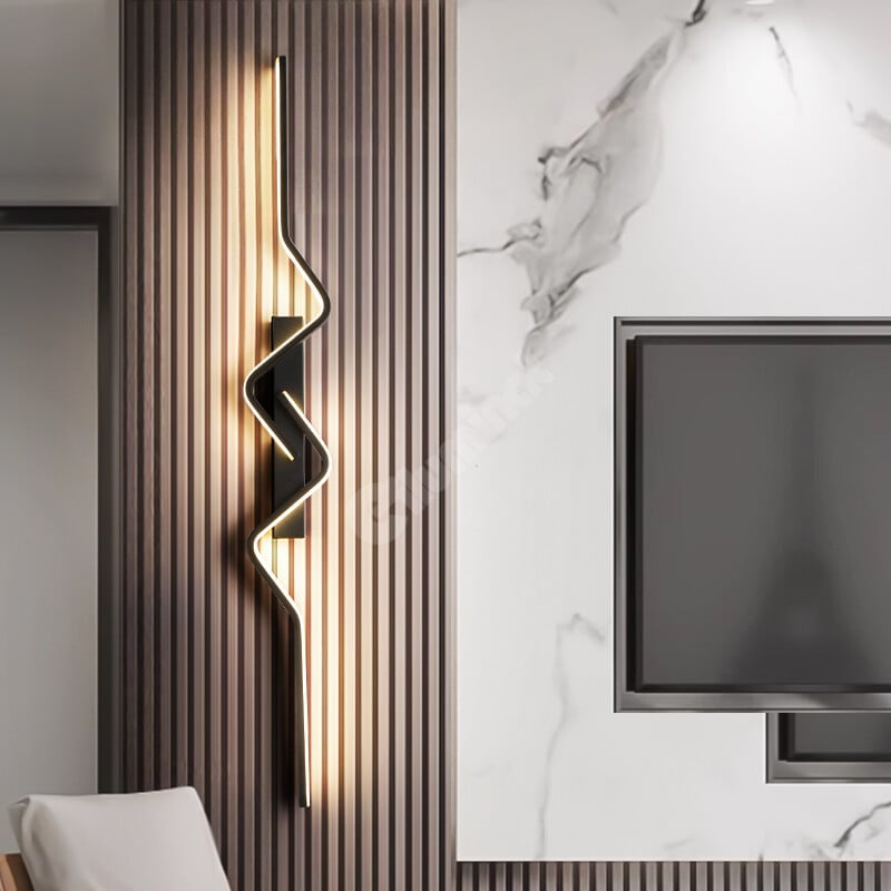 LED аплик за стена BEZY Черен 80 cm