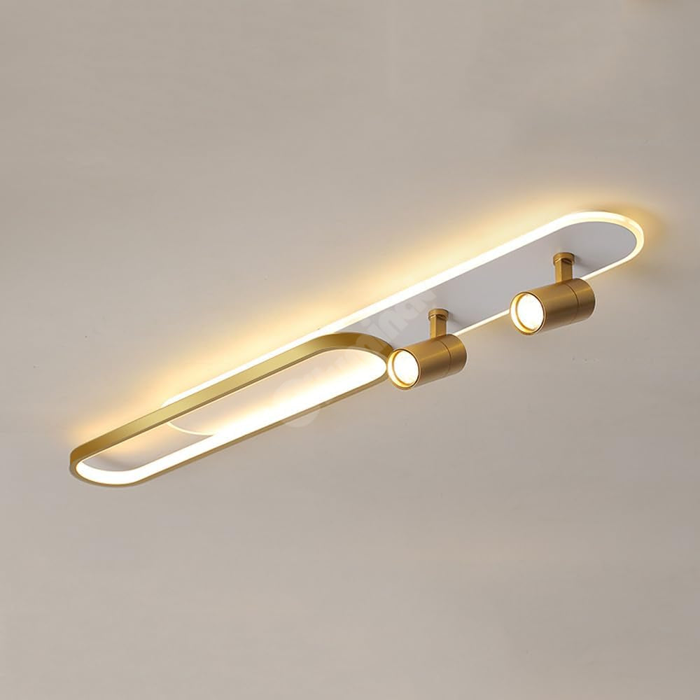 LED аплик със спотове 100 cm Бял + Златист – еквивалент 300W