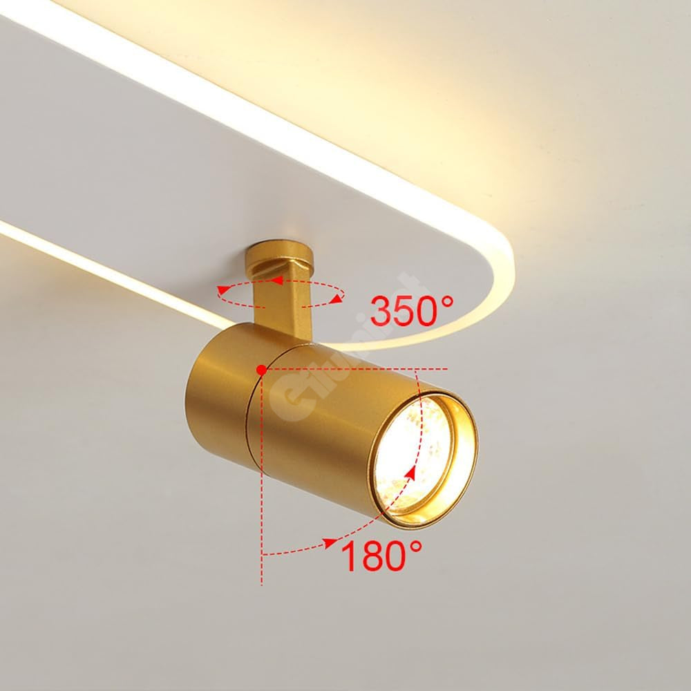 LED аплик със спотове 100 cm Бял + Златист – еквивалент 300W