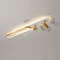 LED аплик със спотове 100 cm Бял + Златист – еквивалент 300W