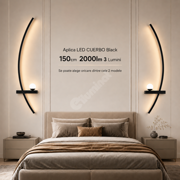 LED аплик CUERBO Black еквивалент 350W