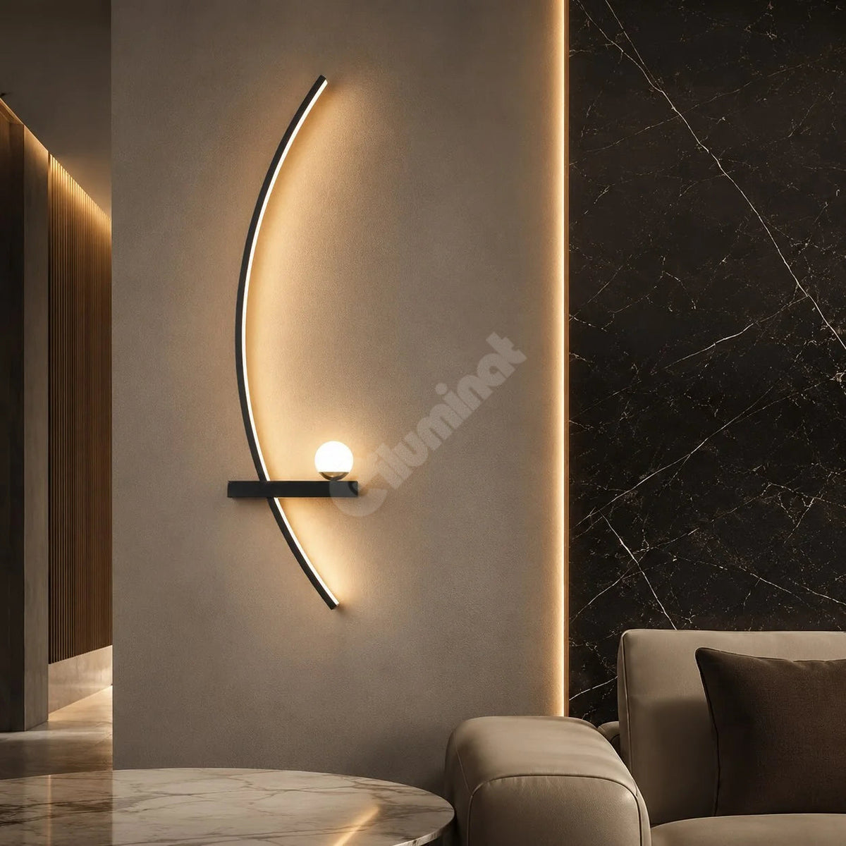 LED аплик CUERBO Black еквивалент 350W