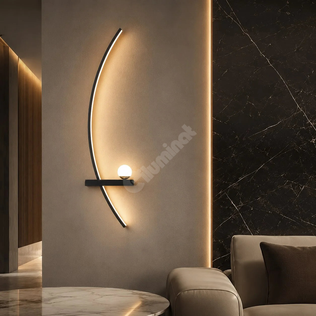 LED аплик CUERBO Black еквивалент 350W