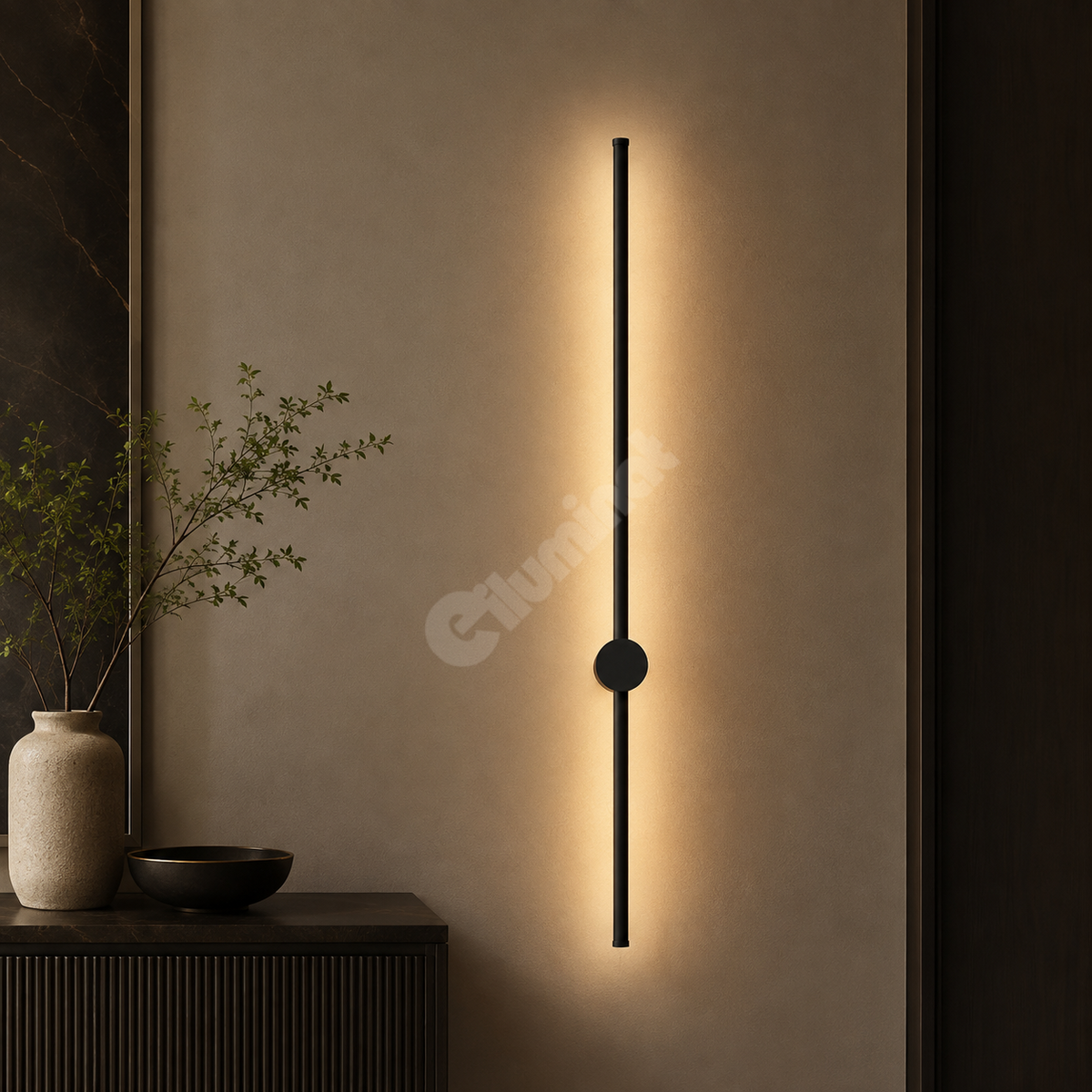 LED Аплик FRECCIA Black 87CM Еквивалент 80W
