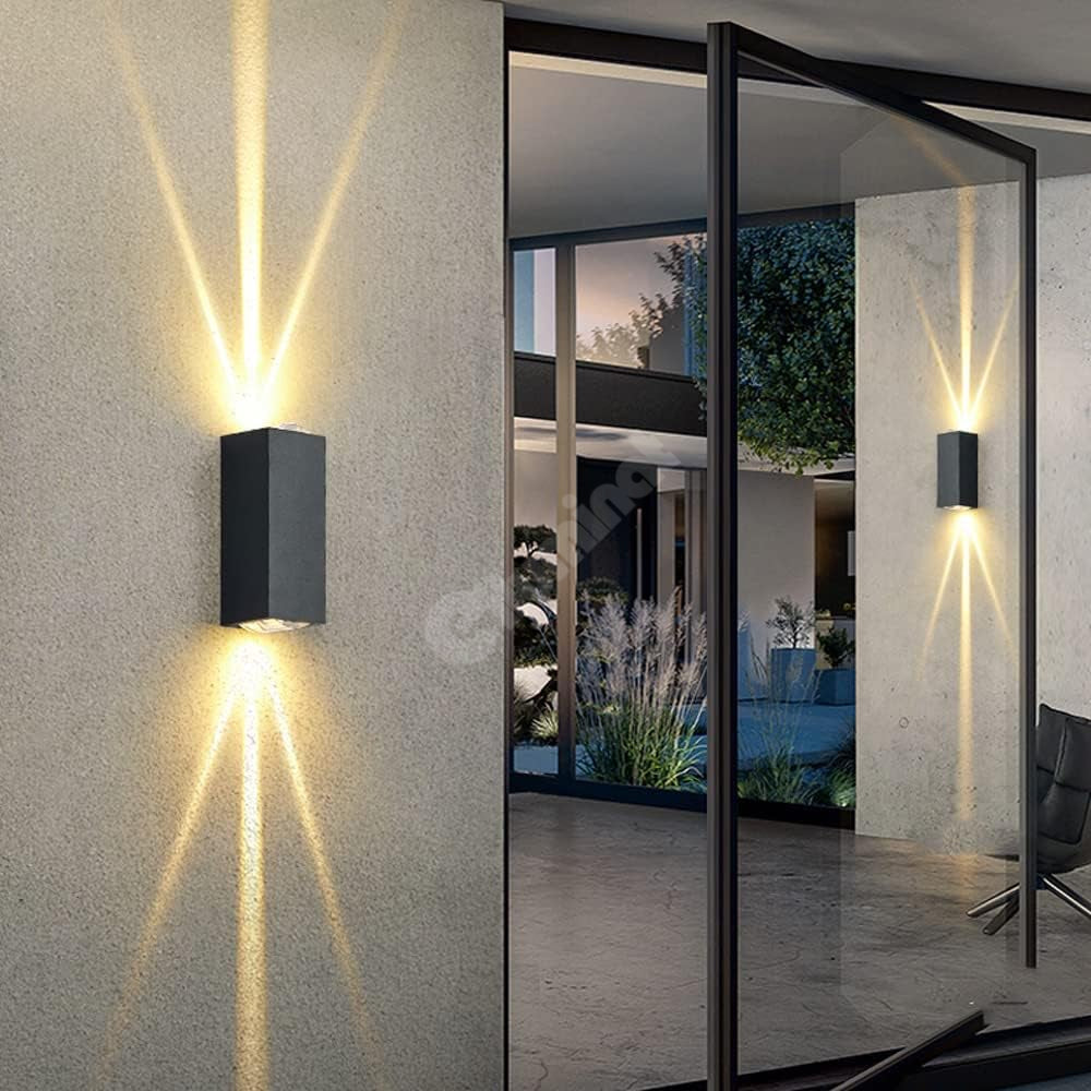 LED аплик за външен монтаж 2x3W LINES Черен