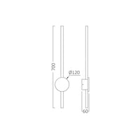 LED Аплик PENDOLO Black & Gold 70CM Ekвивалент 00W