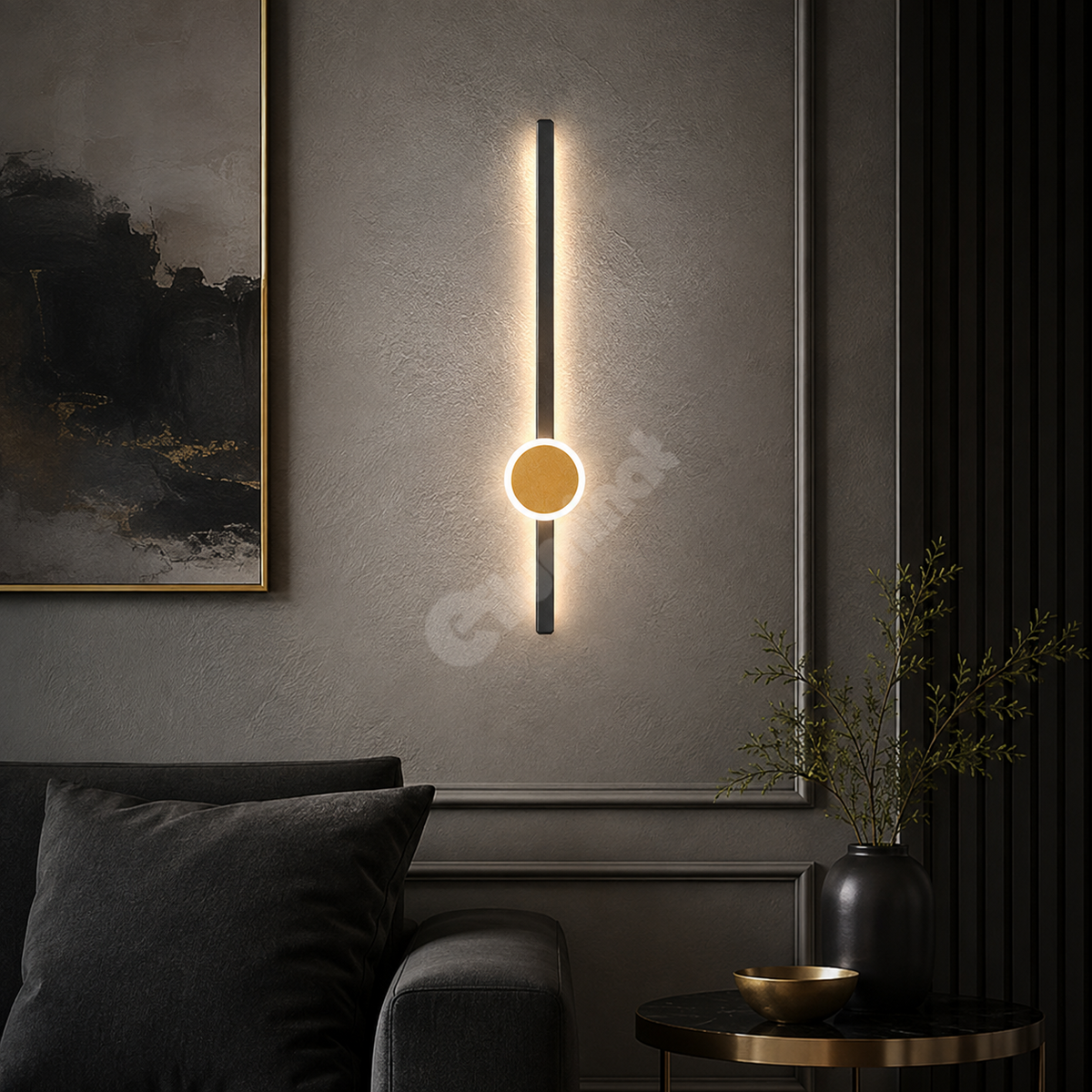 LED Аплик PENDOLO Black & Gold 70CM Ekвивалент 00W