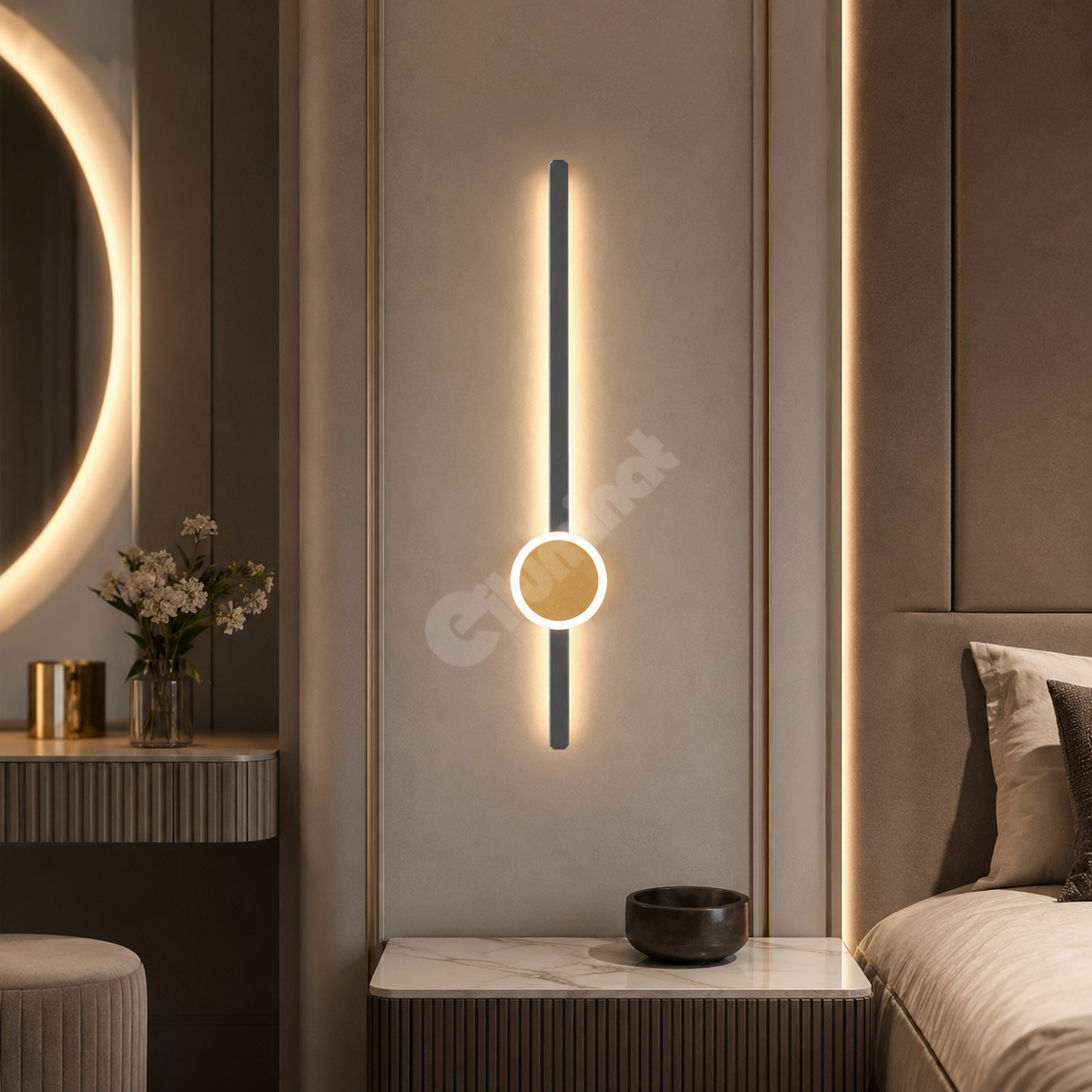 LED Аплик PENDOLO Black & Gold 70CM Ekвивалент 00W