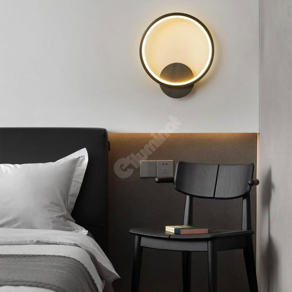 LED аплик 28W ROUND черен Slim 3 функции