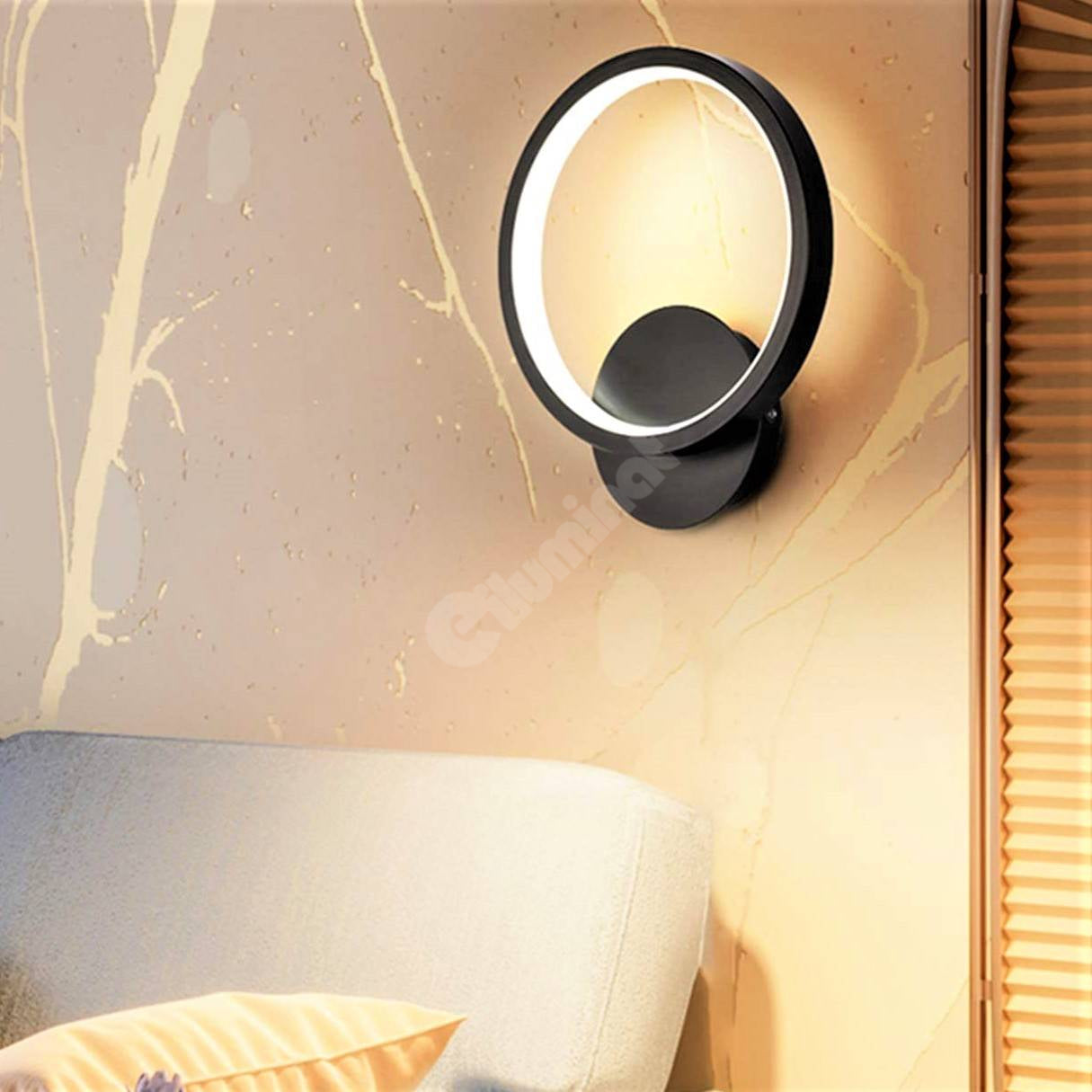 Aplica Led 28W Round Negru Slim 3 Functii Wall Light Fixtures