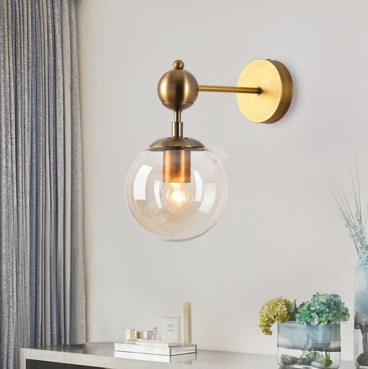 Aplica Nordic Style Abajur Transparent Bd627/1 Gd Wall Light Fixtures