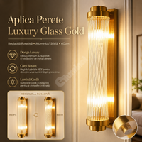 Аплик за стена Luxury Glass Gold, регулируем