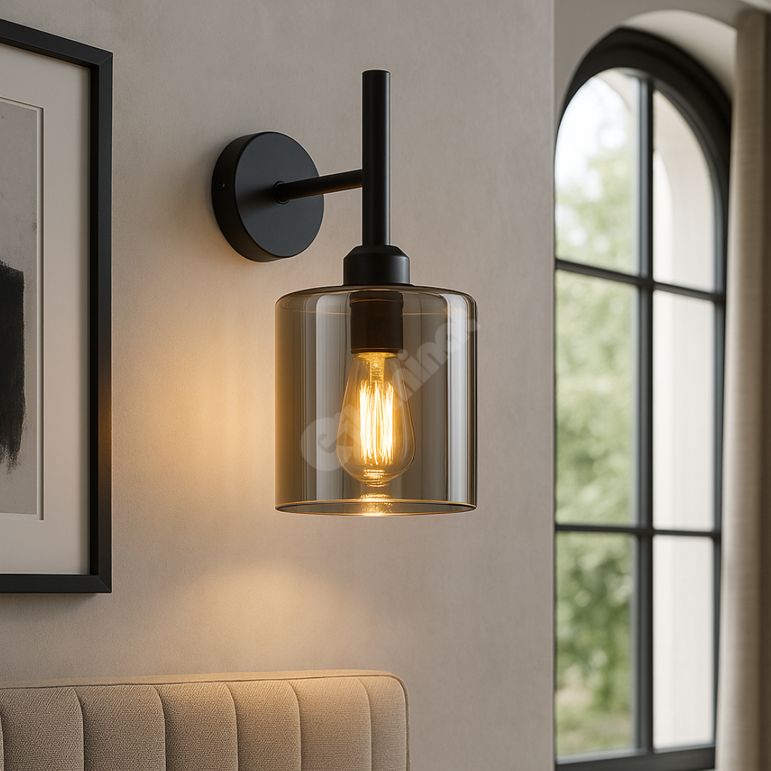 Aplica Perete 1xE27 Smokey NEAGRA / APLICA PERETE / MINIMALIST DESIGN Wall Light Fixtures