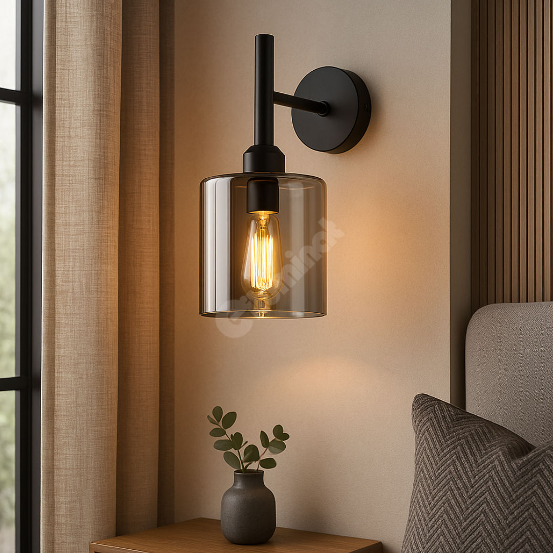 Aplica Perete 1xE27 Smokey NEAGRA / APLICA PERETE / MINIMALIST DESIGN Wall Light Fixtures