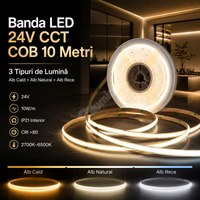 LED лента 24V CCT COB 10 метра с 3 вида светлина