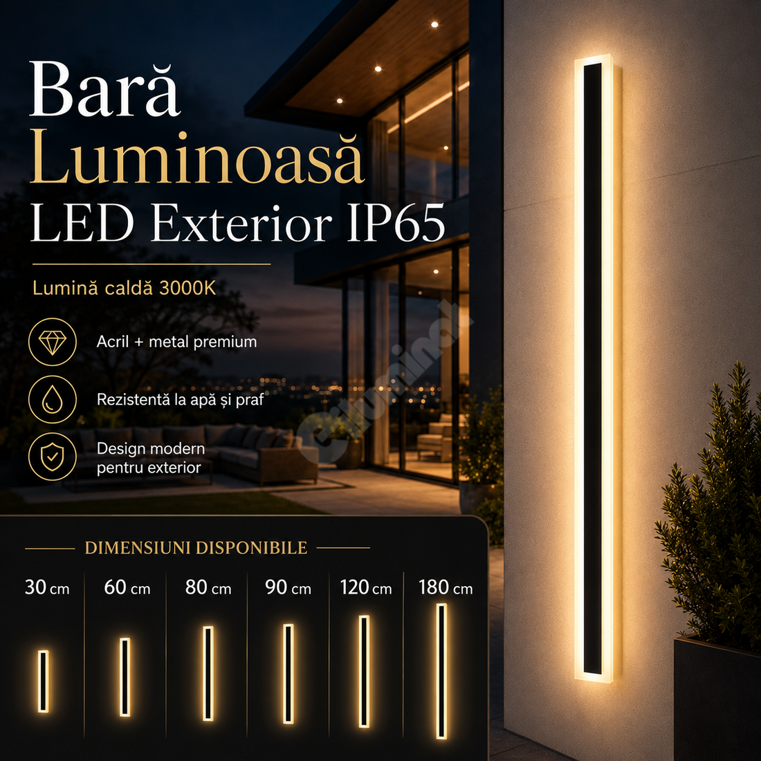 LED осветителна шина за външен монтаж IP65 220V