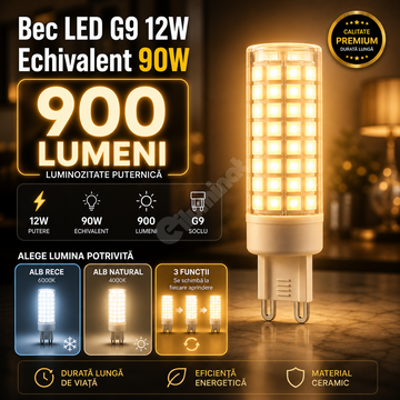 LED крушка G9 12W еквивалент 90W керамика